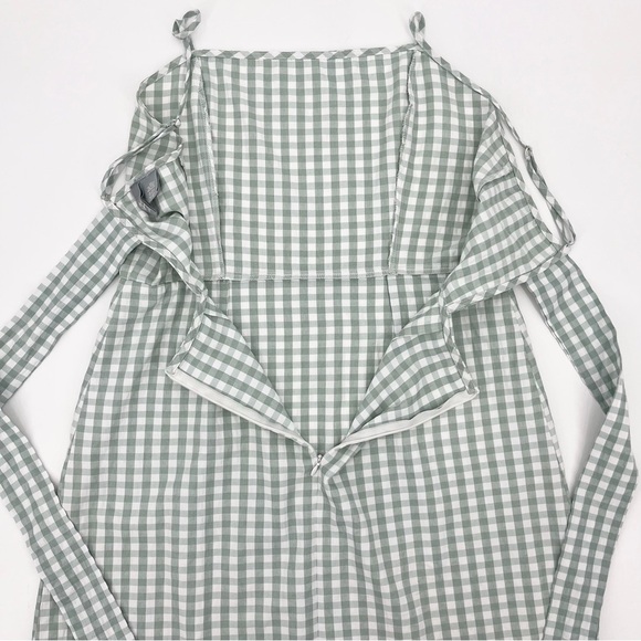 Sky & Sparrow Green Gingham Lightweight Open Tie-Back Mini Slip Dress Size XL - Picture 8 of 10